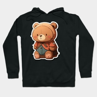 Cute Bear Cartoon Adventurer Adorable Kawaii Animal Hoodie